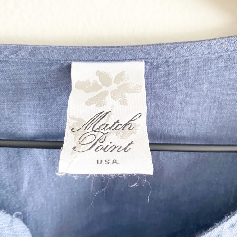 Match Point Linen Tunic Top Baby Doll Size Small - Picture 4 of 5